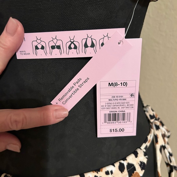 WILD FABLE 2PC BIKINI*Animal print*Top/Med/8-10. Bottom Small/4-6*New with tags! - Picture 4 of 10